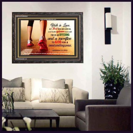 WALK IN LOVE   Christian Paintings Acrylic Glass Frame   (GWFAVOUR4034)   