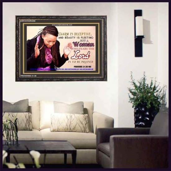 A WOMAN WHO FEARS THE LORD   Christian Artwork Frame   (GWFAVOUR4268)   