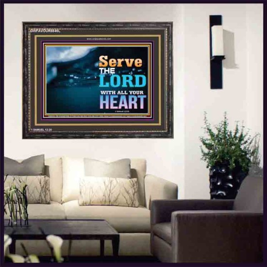 WITH ALL YOUR HEART   Framed Religious Wall Art    (GWFAVOUR8846L)   