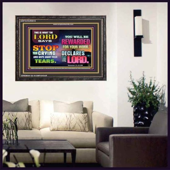 WIPE AWAY YOUR TEARS   Framed Sitting Room Wall Decoration   (GWFAVOUR8918)   