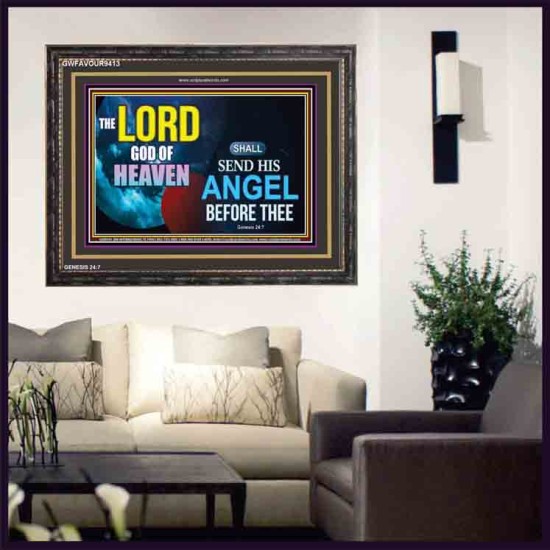 SEND HIS ANGEL BEFORE THEE   Framed Scripture Dcor   (GWFAVOUR9413)   