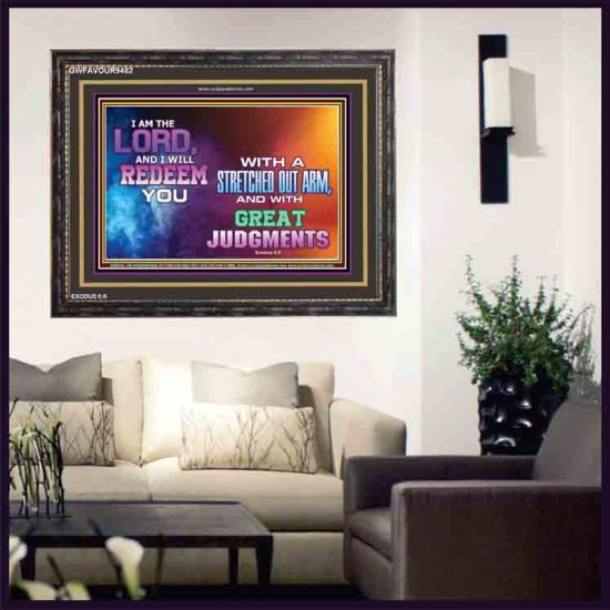 A STRETCHED OUT ARM   Bible Verse Acrylic Glass Frame   (GWFAVOUR9482)   