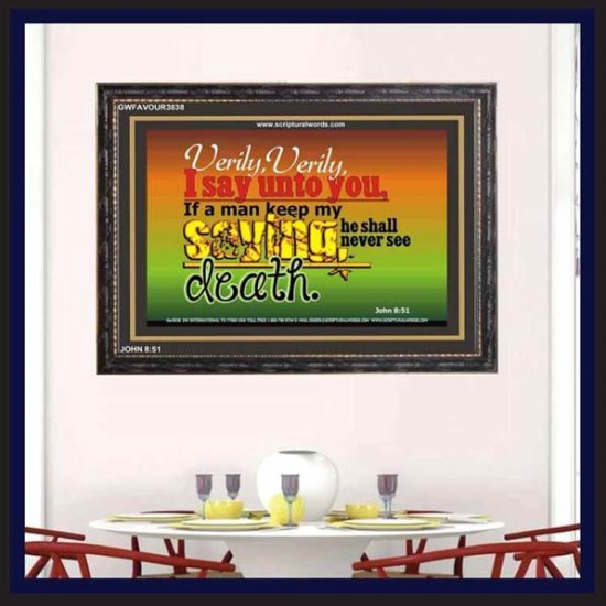 VERILY VERILY   Scripture Art Prints Framed   (GWFAVOUR3838)   