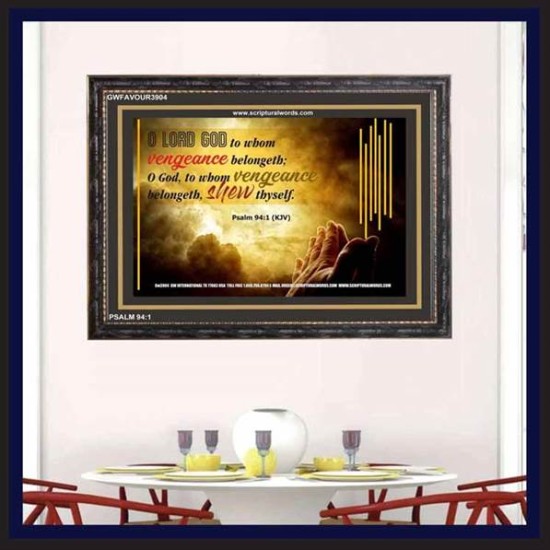 VENGEANCE BELONGS TO GOD   Acrylic Glass Frame Scripture Art   (GWFAVOUR3904)   