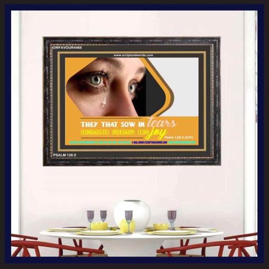 SOW IN TEARS   Bible Verses Frame for Home Online   (GWFAVOUR4468)   