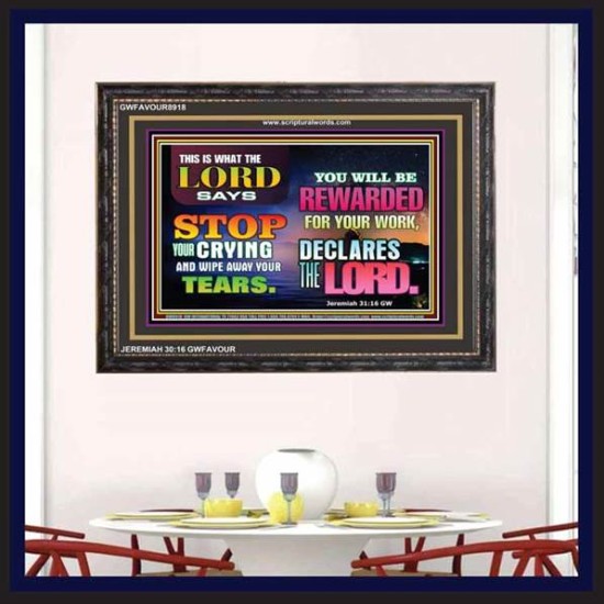 WIPE AWAY YOUR TEARS   Framed Sitting Room Wall Decoration   (GWFAVOUR8918)   