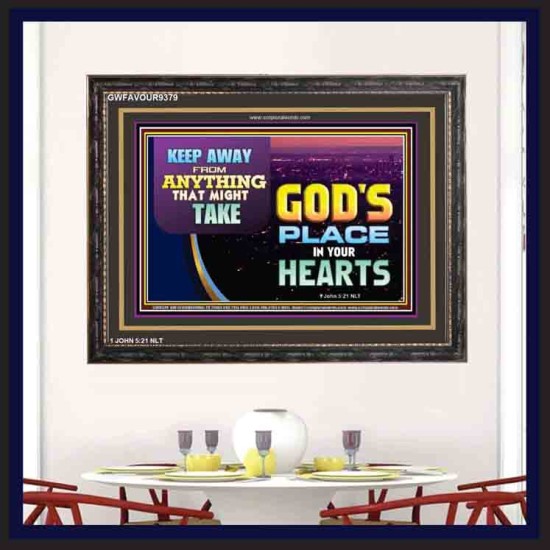 WHAT IS GOD'S PLACE IN YOUR HEART   Large Framed Scripture Wall Art   (GWFAVOUR9379)   