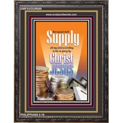 MY GOD SHALL SUPPLY ALL MY NEEDS   Inspirational Bible Verses Wall Art  (GWFAVOUR009)   "33x45"