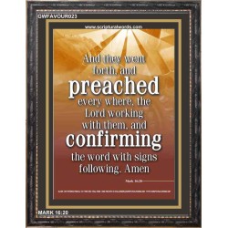 PREACHED EVERY WHERE   Large Framed Scripture Wall Art   (GWFAVOUR023)   