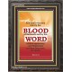 OVERCOME BY THE BLOOD OF THE LAMB   Large Frame Scripture Wall Art   (GWFAVOUR025)   