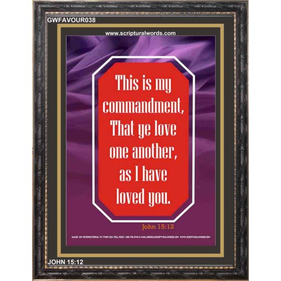 LOVE ONE ANOTHER   Bible Verse Framed for Home Online   (GWFAVOUR038)   