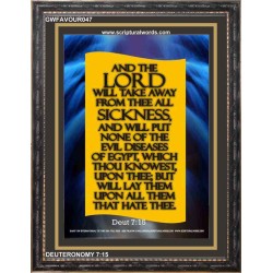 NO SICKNESS WILL COME NEAR THEE   Scripture Wall Art   (GWFAVOUR047)   