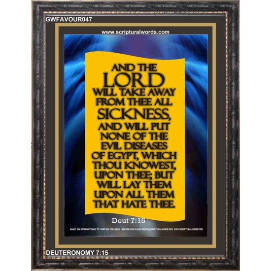 NO SICKNESS WILL COME NEAR THEE   Scripture Wall Art   (GWFAVOUR047)   