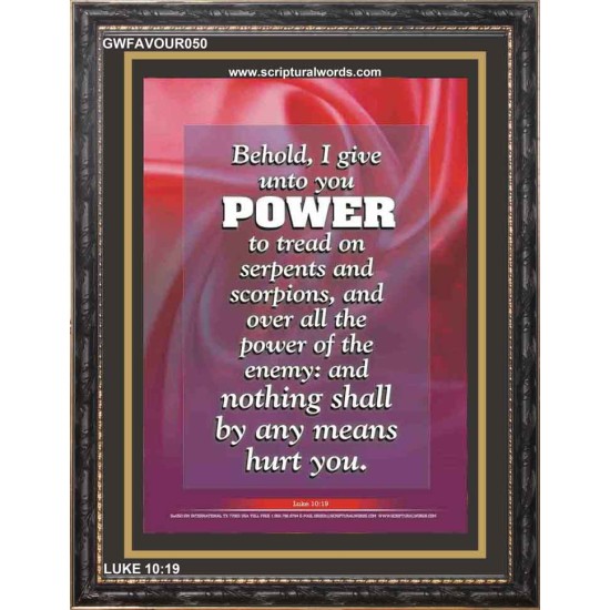 POWER TO TREAD UPON SERPENTS AND SCORPIONS   Framed Scripture Dcor   (GWFAVOUR050)   