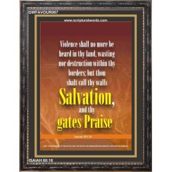 NO MORE VIOLENCE IN THY LAND   Bible Verse Frame   (GWFAVOUR067)   