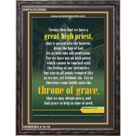 APPROACH THE THRONE OF GRACE   Encouraging Bible Verses Frame   (GWFAVOUR080)   