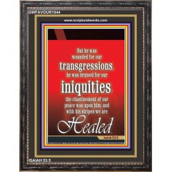 WOUNDED FOR OUR TRANSGRESSIONS   Acrylic Glass Framed Bible Verse   (GWFAVOUR1044)   