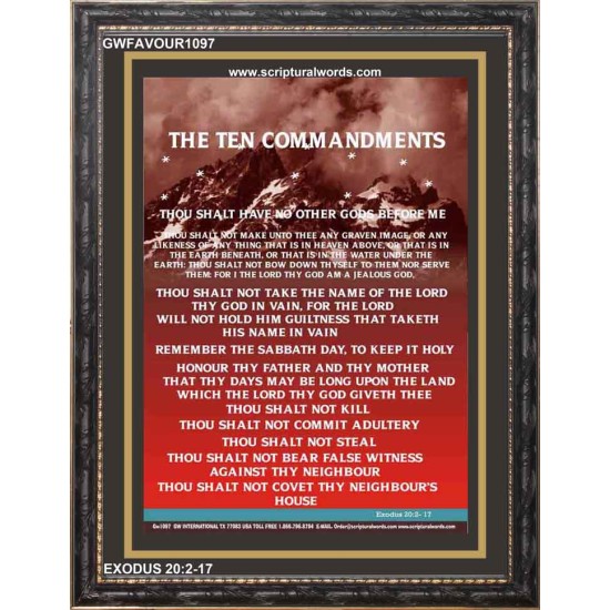 THE TEN COMMANDMENTS   Framed Business Entrance Lobby Wall Decoration    (GWFAVOUR1097)   