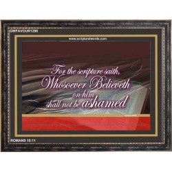 WHOSOEVER BELIEVETH   Custom Framed Scriptural ArtWork   (GWFAVOUR1296)   "45x33"