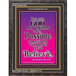 WITH ALL GOD ALL THINGS ARE POSSIBLE   Modern Christian Wall Dcor Frame   (GWFAVOUR1325)   