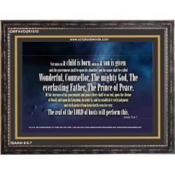 WONDERFUL, COUNSELLOR   Custom Framed Bible Verses   (GWFAVOUR1510)   "45x33"