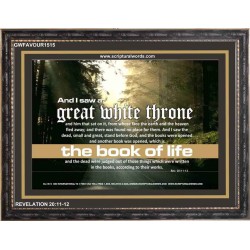 A GREAT WHITE THRONE   Inspirational Bible Verse Framed   (GWFAVOUR1515)   "45x33"