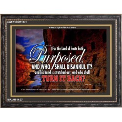 WHO SHALL DISANNUL IT   Large Frame Scriptural Wall Art   (GWFAVOUR1531)   "45x33"