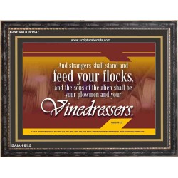 STRANGERS SHALL STAND AND FEED YOUR FLOCKS   Bible Verse Frame Art Prints   (GWFAVOUR1547)   