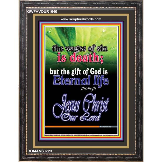 WAGES OF SIN IS DEATH   Christian Paintings Acrylic Glass Frame   (GWFAVOUR1640)   