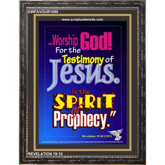 WORSHIP GOD   Bible Verse Framed for Home Online   (GWFAVOUR1680)   