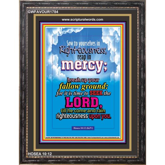 REAP IN MERCY   Framed Religious Wall Art Acrylic Glass   (GWFAVOUR1784)   