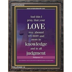 LOVE THE LORD WITH ALL THINE HEART   Contemporary Christian Paintings Acrylic Glass frame   (GWFAVOUR230)   