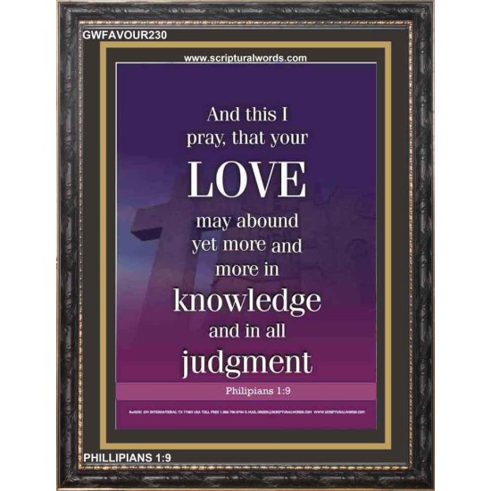 LOVE THE LORD WITH ALL THINE HEART   Contemporary Christian Paintings Acrylic Glass frame   (GWFAVOUR230)   