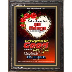 ACCORDING TO HIS PURPOSE   Framed Scriptures Dcor   (GWFAVOUR3002)   