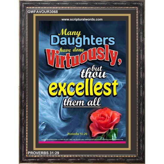 MANY DAUGHTERS   Bible Verses to Encourage  frame   (GWFAVOUR3068)   