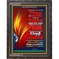 REDEEM US TO GOD BY THY BLOOD   Bible Verse Picture Frame Gift   (GWFAVOUR3175)   