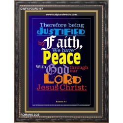 PEACE WITH GOD THROUGH OUR LORD JESUS CHRIST   Large Framed Scripture Wall Art   (GWFAVOUR3187)   