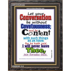 NEVER LEAVE THEE   Bible Verse Frame for Home   (GWFAVOUR3402)   