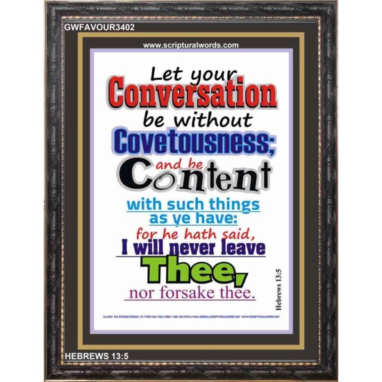 NEVER LEAVE THEE   Bible Verse Frame for Home   (GWFAVOUR3402)   