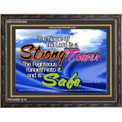 A STRONG TOWER   Encouraging Bible Verses Framed   (GWFAVOUR3529)   "45x33"