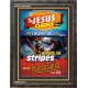 WITH HIS STRIPES   Bible Verses Wall Art Acrylic Glass Frame   (GWFAVOUR3634)   