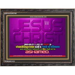 WHOSOEVER BELIEVETH ON HIM SHALL NOT BE ASHAMED   Custom Frame Inspiration Bible Verse   (GWFAVOUR3706)   "45x33"