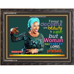 VAIN BEAUTY   Custom Framed Bible Verse   (GWFAVOUR3725)   "45x33"