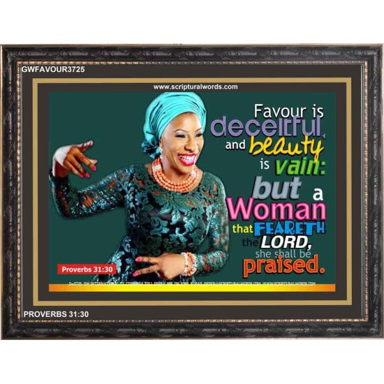 VAIN BEAUTY   Custom Framed Bible Verse   (GWFAVOUR3725)   