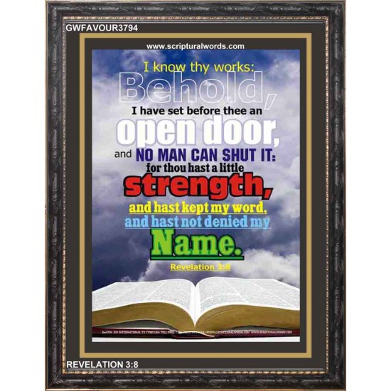 OPEN DOOR   Large Framed Scriptural Wall Art   (GWFAVOUR3794)   