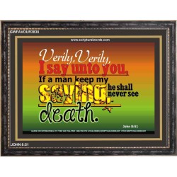 VERILY VERILY   Scripture Art Prints Framed   (GWFAVOUR3838)   "45x33"