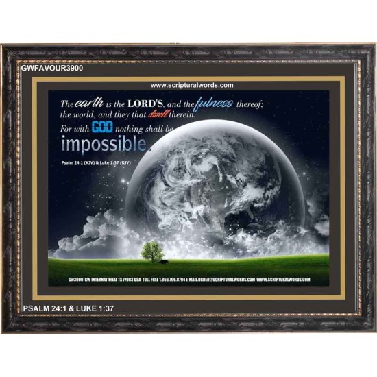 WITH GOD NOTHING SHALL BE IMPOSSIBLE   Contemporary Christian Print   (GWFAVOUR3900)   