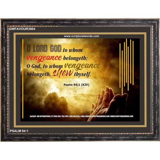 VENGEANCE BELONGS TO GOD   Acrylic Glass Frame Scripture Art   (GWFAVOUR3904)   