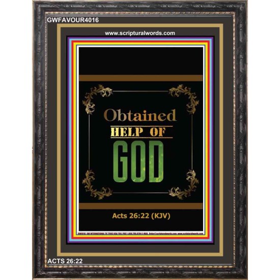 OBTAINED HELP OF GOD   Scriptural Portrait Acrylic Glass Frame   (GWFAVOUR4016)   