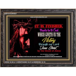 VICTORY BY THE BLOOD OF JESUS   Bible Scriptures on Love Acrylic Glass Frame   (GWFAVOUR4021)   "45x33"